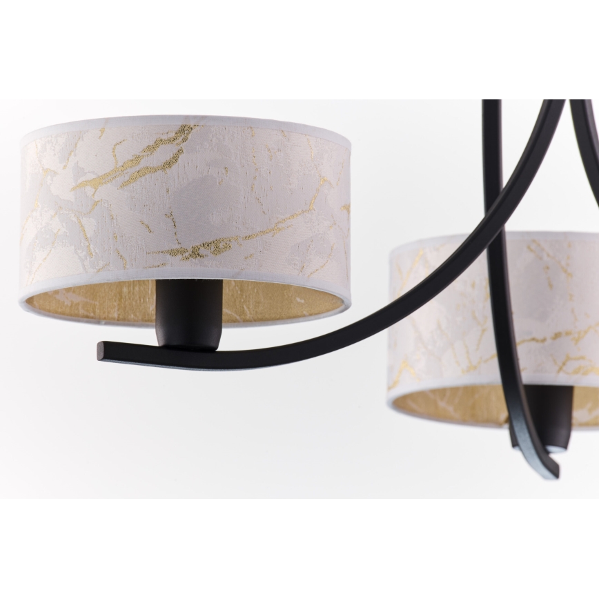 Jupiter 2103 - ARTHUR láncos csillár 3xE27/15W/230V fehér/fekete/márvány dekor