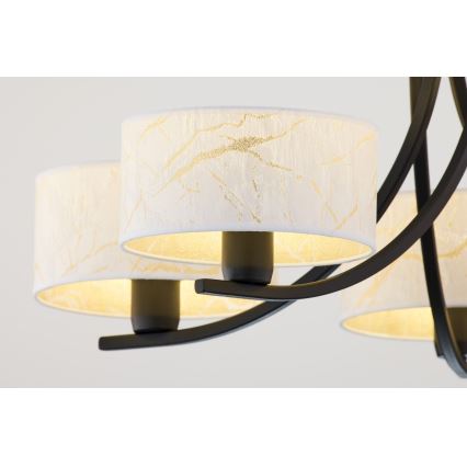 Jupiter 2104 - ARTHUR láncos csillár 5xE27/15W/230V fehér/fekete/márványmintás