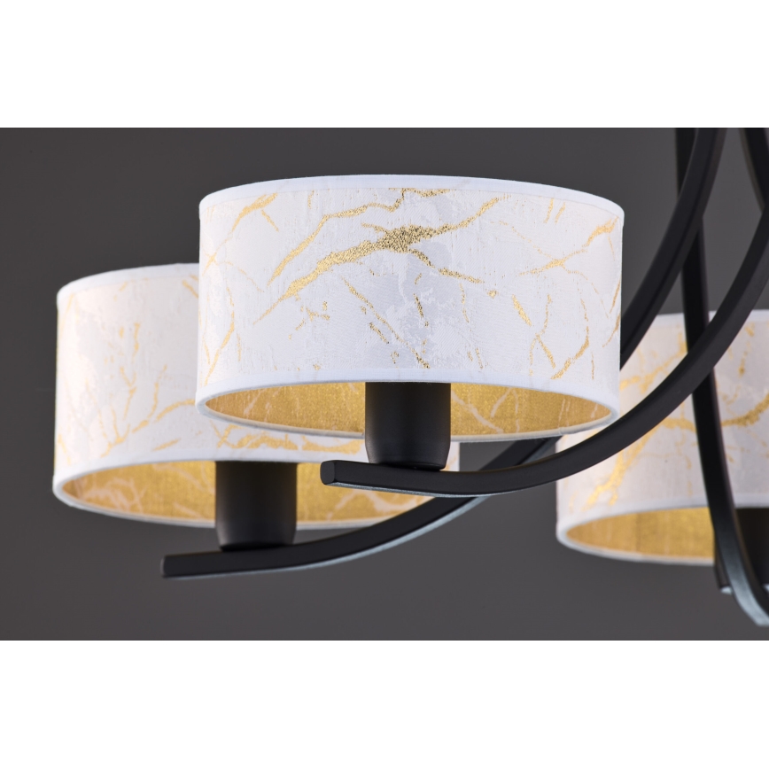 Jupiter 2104 - ARTHUR láncos csillár 5xE27/15W/230V fehér/fekete/márványmintás