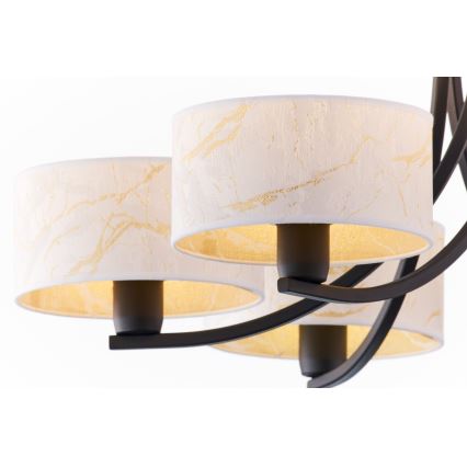 Jupiter 2105 - ARTHUR láncos csillár 6xE27/15W/230V fehér/fekete/márvány dekor