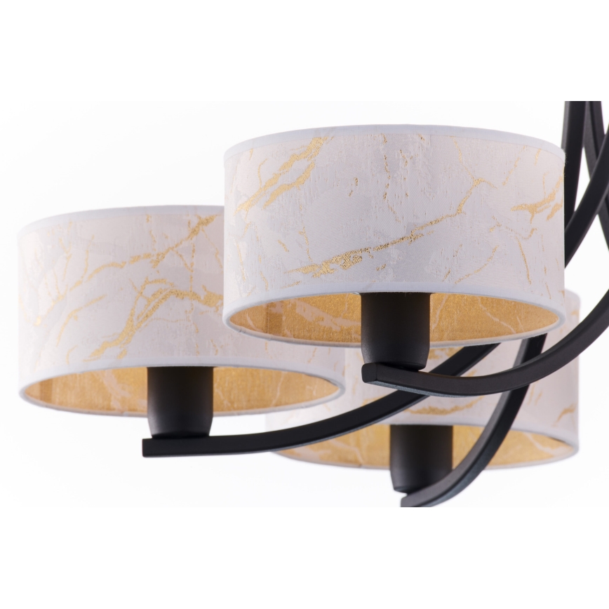 Jupiter 2105 - ARTHUR láncos csillár 6xE27/15W/230V fehér/fekete/márvány dekor