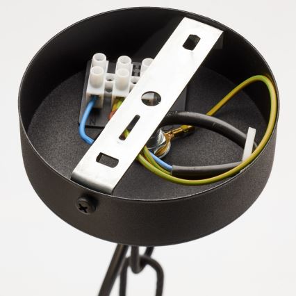 Jupiter 2108 - Láncos csillár ARTHUR 6xE27/15W/230V fekete/narancssárga/márvány dekor