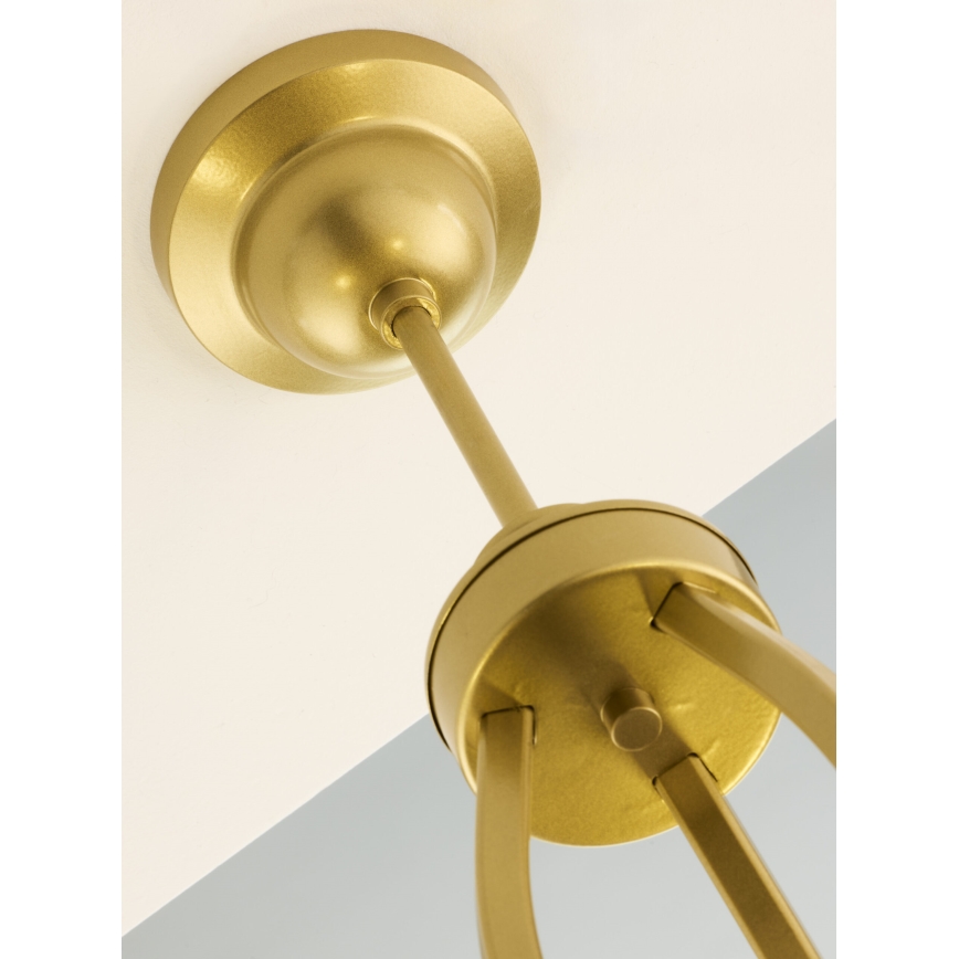 Jupiter 2109 - Csillár rúdon KASZMIR 3xE27/15W/230V fehér/arany/márvány dekor