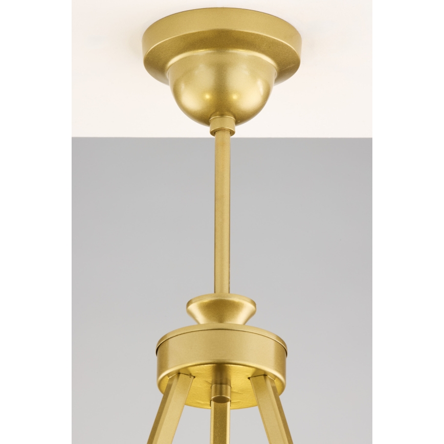 Jupiter 2109 - Csillár rúdon KASZMIR 3xE27/15W/230V fehér/arany/márvány dekor