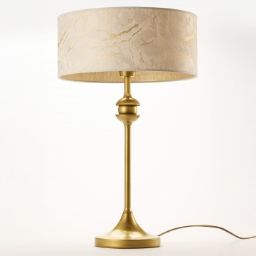 Jupiter 2112 - Asztali lámpa KASZMIR 1xE27/15W/230V fehér/arany/márvány dekor