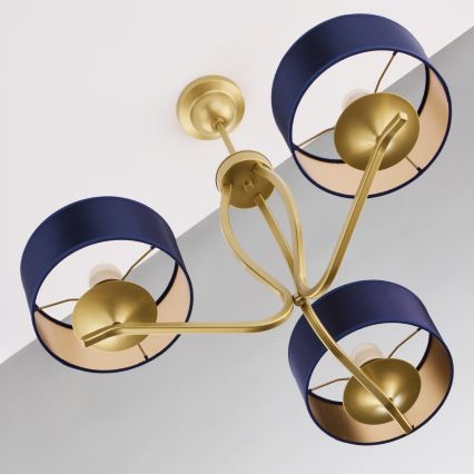 Jupiter 2113 - KASZMIR rúdra szerelhető csillár 3xE27/15W/230V kék/arany