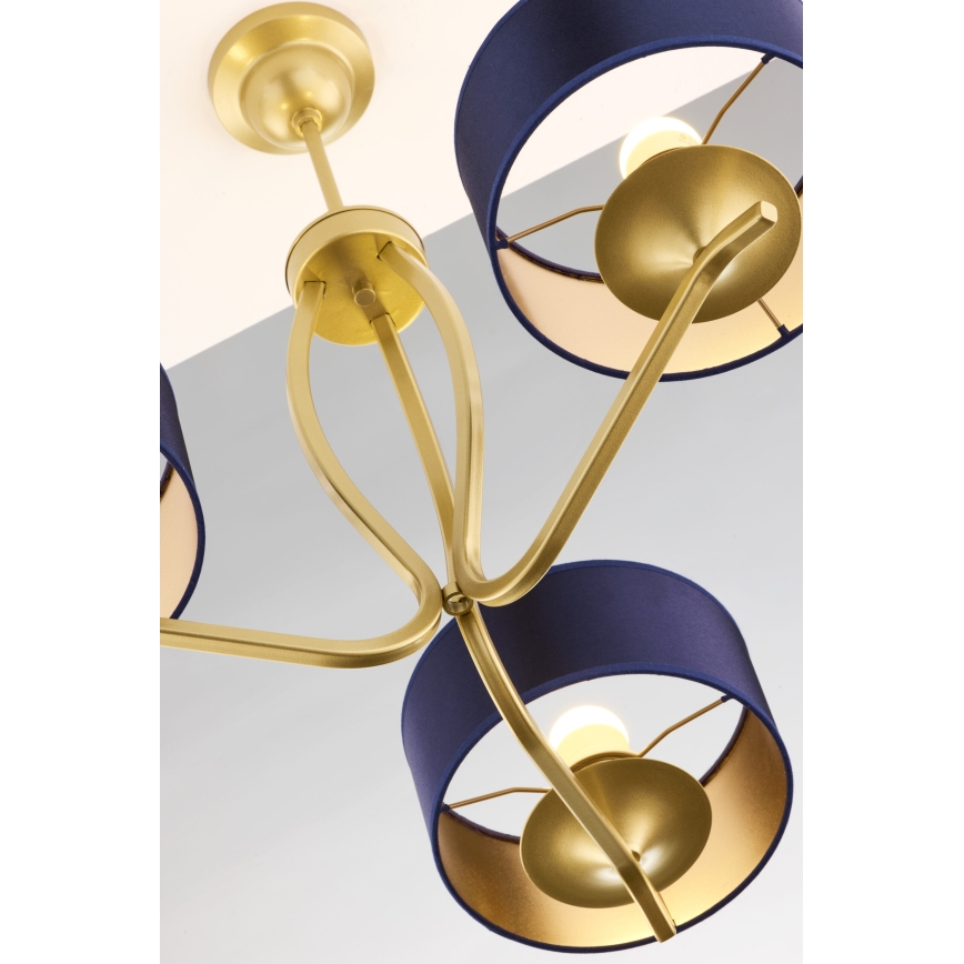 Jupiter 2113 - KASZMIR rúdra szerelhető csillár 3xE27/15W/230V kék/arany