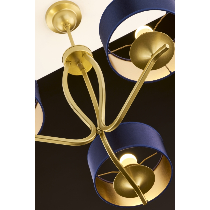 Jupiter 2113 - KASZMIR rúdra szerelhető csillár 3xE27/15W/230V kék/arany