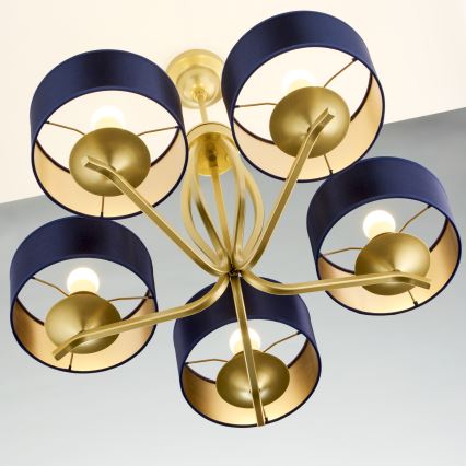 Jupiter 2114 - KASZMIR rudas csillár 5xE27/15W/230V kék/arany