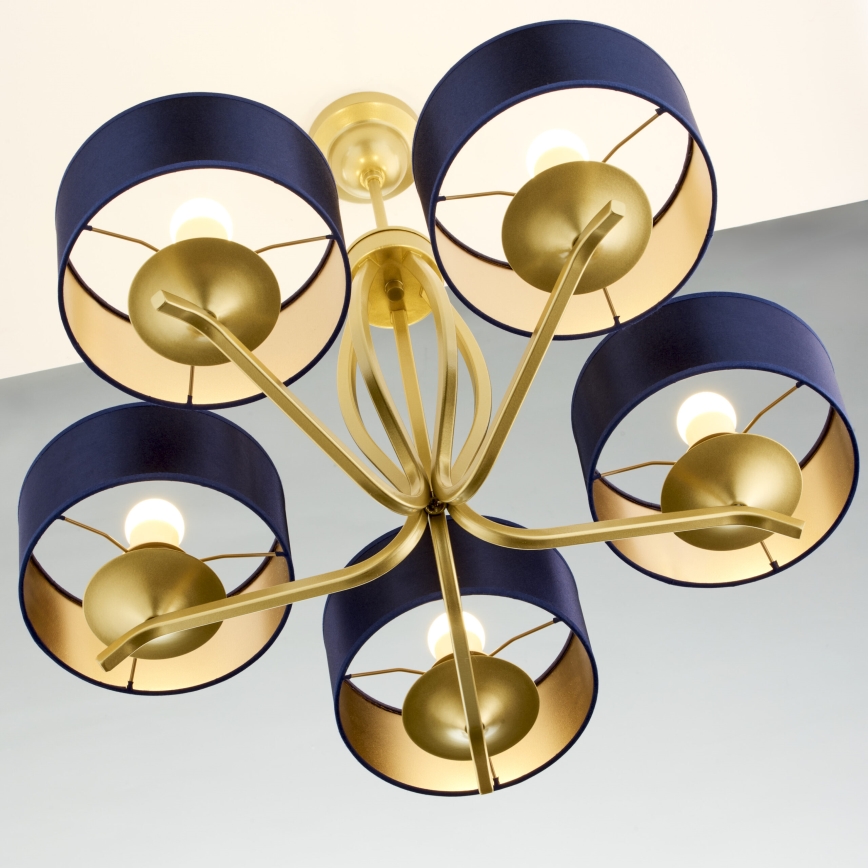 Jupiter 2114 - KASZMIR rudas csillár 5xE27/15W/230V kék/arany