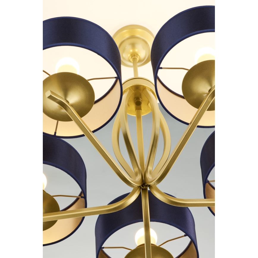 Jupiter 2114 - KASZMIR rudas csillár 5xE27/15W/230V kék/arany