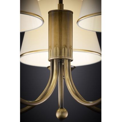 Jupiter 2133 - Csillár rúddal CLASSIC 5xE27/15W/230V bronz/patina/krémszínű