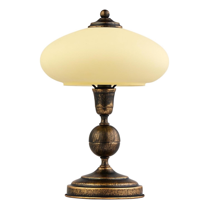 Jupiter - Asztali lámpa BOLERO 1xE14/40W/230V bézs/bronz/patinás