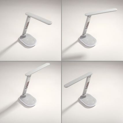 JUST LIGHT. 11018-16 - LED RGBW érintéssel dimmelhető asztali lámpa vezeték nélküli töltéssel TINA LED/4W/230V fehér