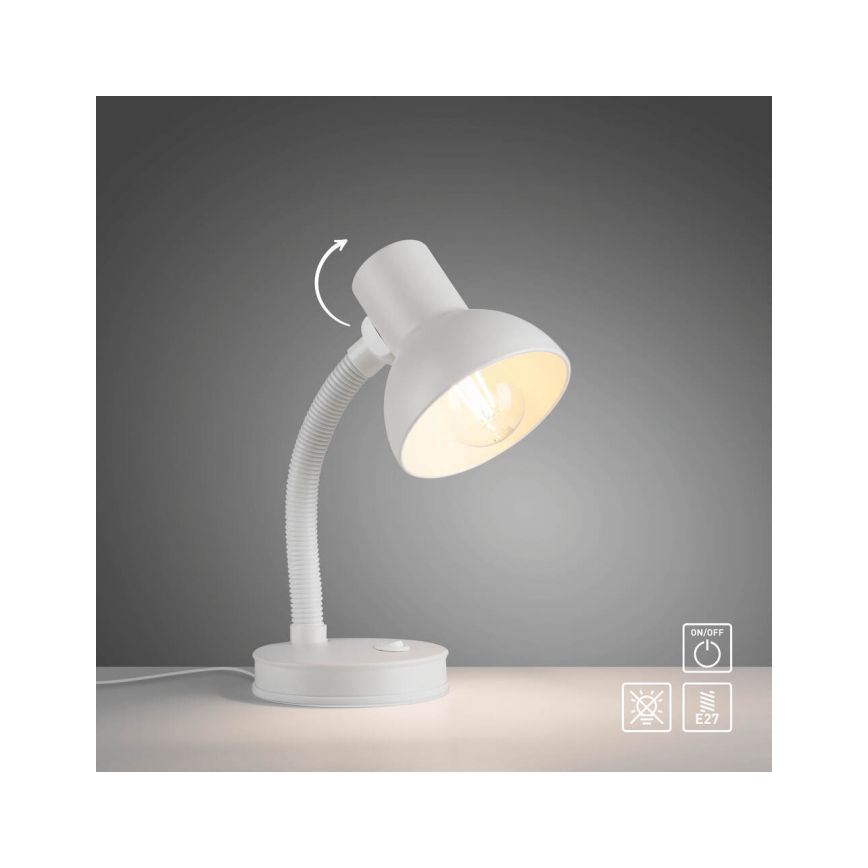 JUST LIGHT. 11080-16 - Rugalmas asztali lámpa FLEXI 1xE27/25W/230V fehér