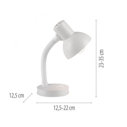 JUST LIGHT. 11080-16 - Rugalmas asztali lámpa FLEXI 1xE27/25W/230V fehér