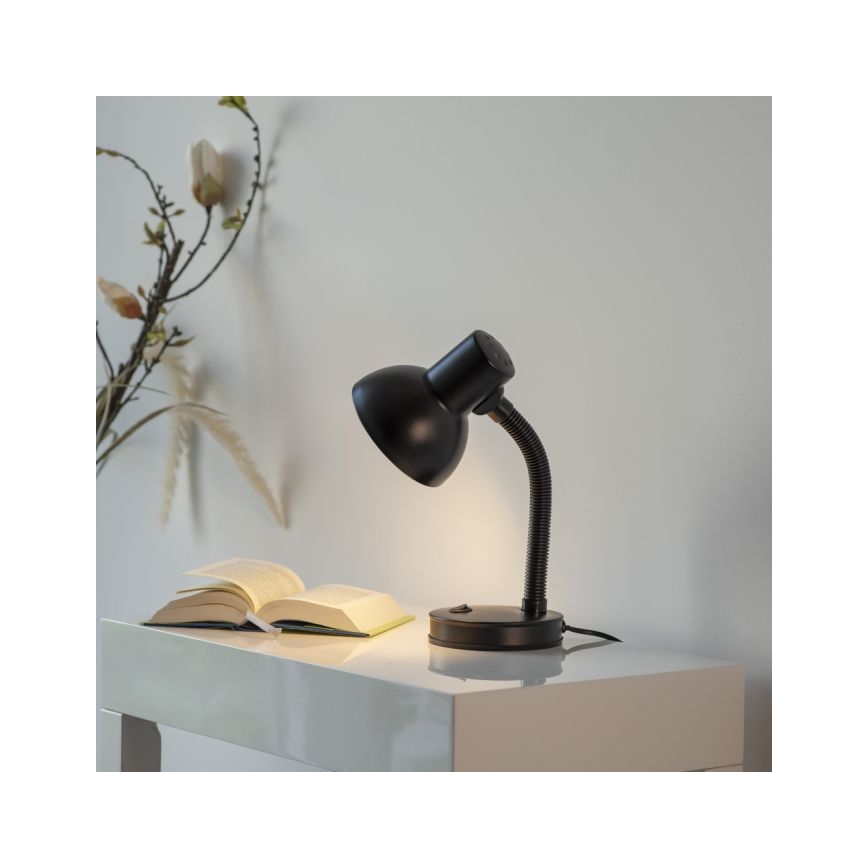 JUST LIGHT. 11080-18 - FLEXI flexibilis asztali lámpa 1xE27/25W/230V fekete