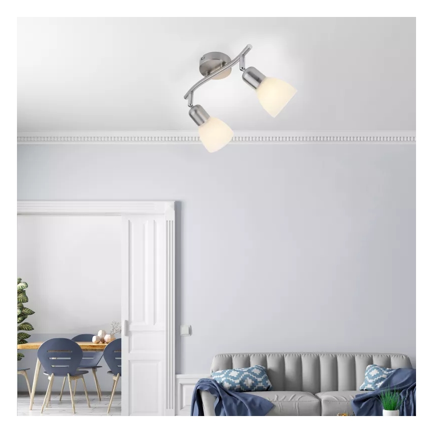 JUST LIGHT. 11952-55 - KARO spotlámpa 2xE14/40W/230V matt króm