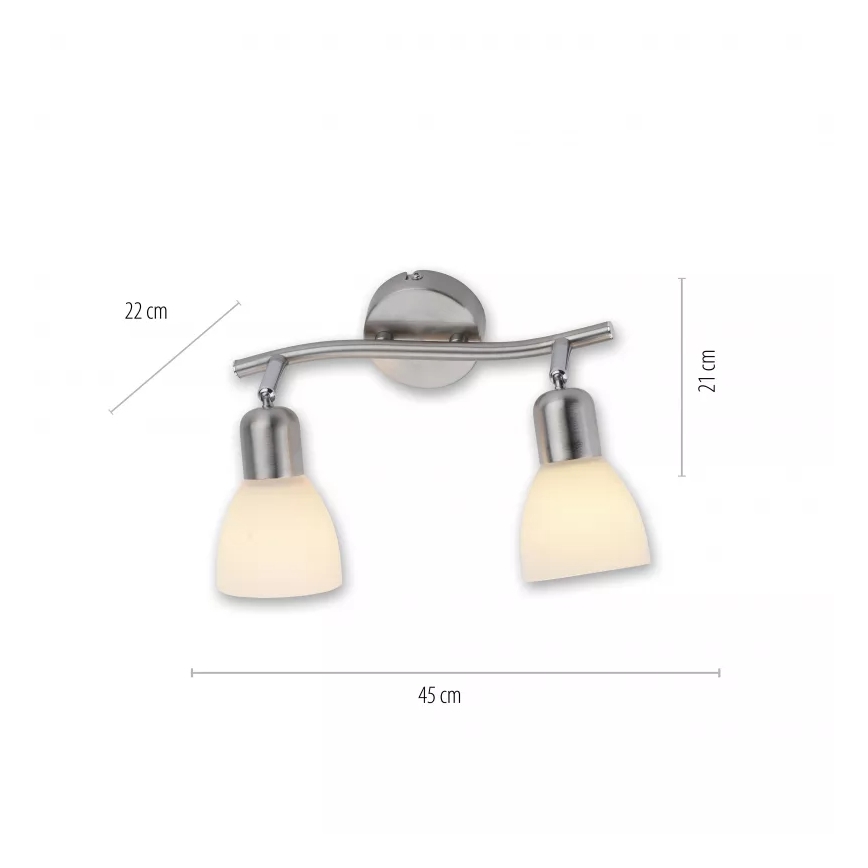 JUST LIGHT. 11952-55 - KARO spotlámpa 2xE14/40W/230V matt króm