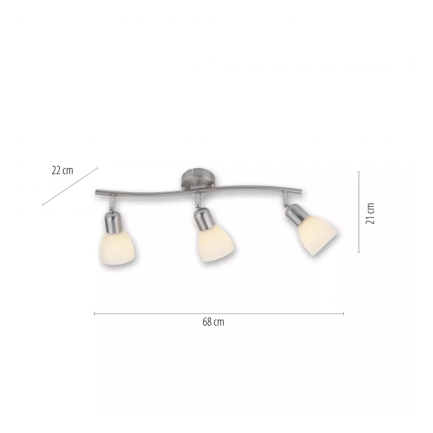 JUST LIGHT. 11953-55 - KARO spotlámpa 3xE14/40W/230V matt króm