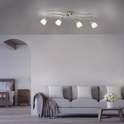 JUST LIGHT. 11954-55 - Spotlámpa KARO 4xE14/40W/230V matt króm