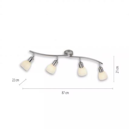 JUST LIGHT. 11954-55 - Spotlámpa KARO 4xE14/40W/230V matt króm