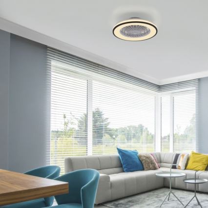 JUST LIGHT. 14447-18 - LED RGBW dimmelhető mennyezeti ventilátor világítással LENO LED/44W/230V 3000-6500K átmérő 48,6 cm fehér + távirányító