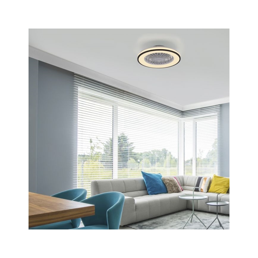 JUST LIGHT. 14447-18 - LED RGBW dimmelhető mennyezeti ventilátor világítással LENO LED/44W/230V 3000-6500K átmérő 48,6 cm fehér + távirányító