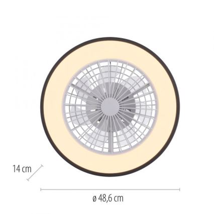 JUST LIGHT. 14447-18 - LED RGBW dimmelhető mennyezeti ventilátor világítással LENO LED/44W/230V 3000-6500K átmérő 48,6 cm fehér + távirányító
