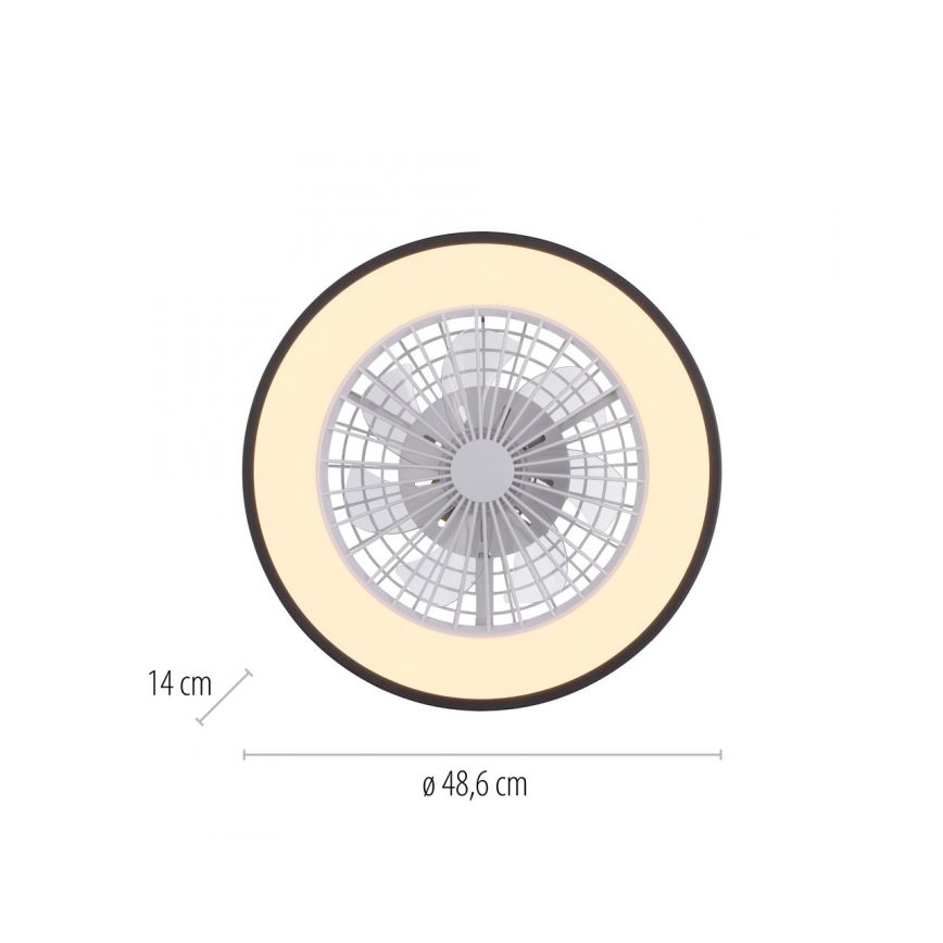 JUST LIGHT. 14447-18 - LED RGBW dimmelhető mennyezeti ventilátor világítással LENO LED/44W/230V 3000-6500K átmérő 48,6 cm fehér + távirányító