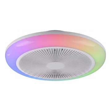 JUST LIGHT. 14623-16 - LED RGBW fényerőszabályozható mennyezeti ventilátor világítással BRENDA LED/22W/230V 3000–6000K átm. 46 cm fehér + távirányító
