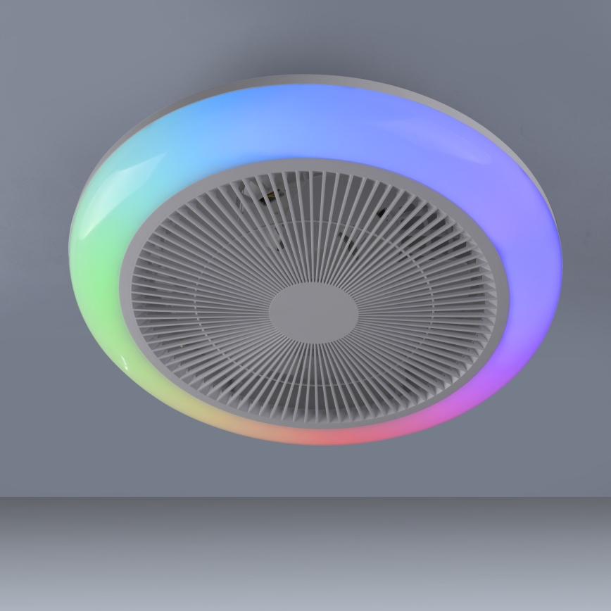 JUST LIGHT. 14623-16 - LED RGBW fényerőszabályozható mennyezeti ventilátor világítással BRENDA LED/22W/230V 3000–6000K átm. 46 cm fehér + távirányító