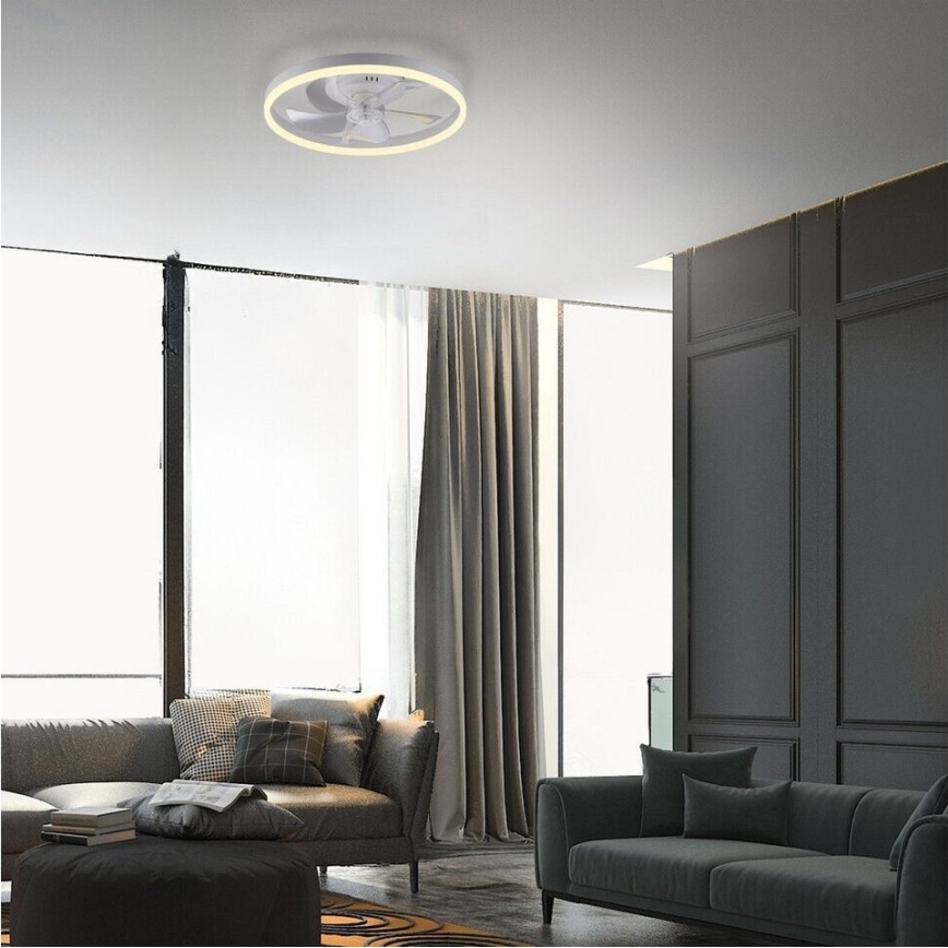 JUST LIGHT. 14624-16 - LED dimmelhető mennyezeti ventilátor világítással RITA LED/22W/230V 3000-6000K átm. 50 cm fehér + távirányító