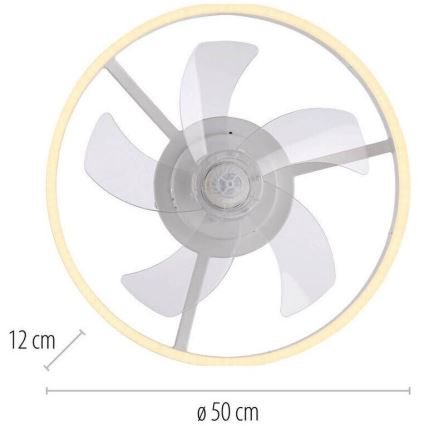 JUST LIGHT. 14624-16 - LED dimmelhető mennyezeti ventilátor világítással RITA LED/22W/230V 3000-6000K átm. 50 cm fehér + távirányító