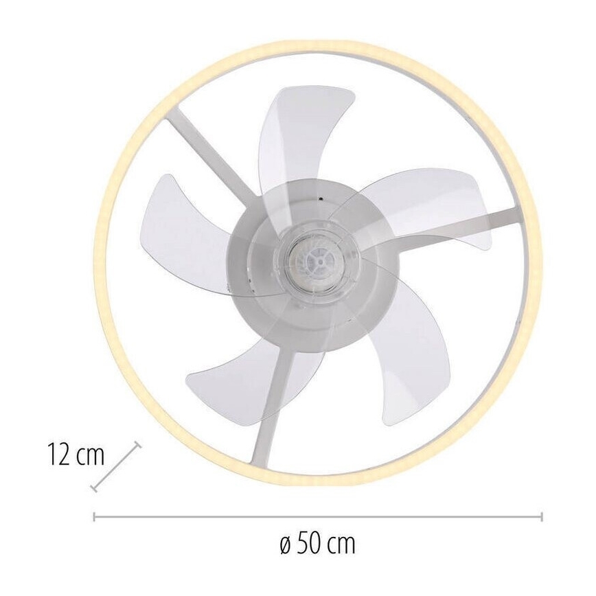 JUST LIGHT. 14624-16 - LED dimmelhető mennyezeti ventilátor világítással RITA LED/22W/230V 3000-6000K átm. 50 cm fehér + távirányító