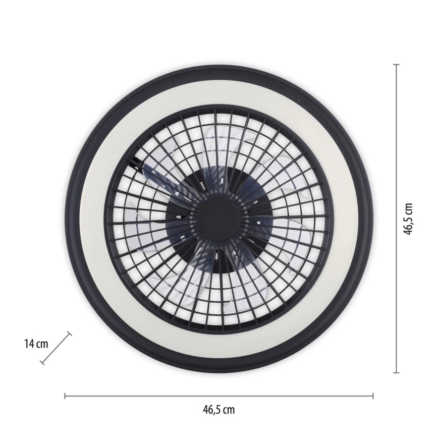 JUST LIGHT. 14649-18 - LED RGBW dimmelhető mennyezeti ventilátor világítással BRANDON LED/36W/230V 2700-5000K átmérő 46,5 cm fekete + távirányító