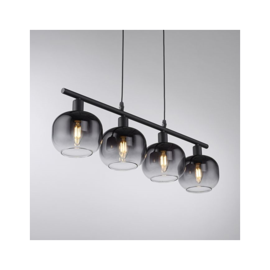 JUST LIGHT. 15421-18 - Csillár zsinóron ZEA 4xE14/25W/230V fekete