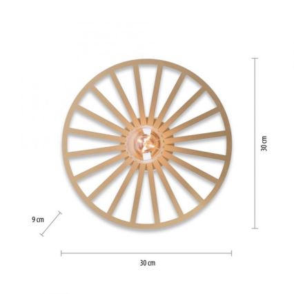 JUST LIGHT. 15635-60 - Mennyezeti lámpa SPIKE 1xE27/40W/230V átm. 30 cm réz