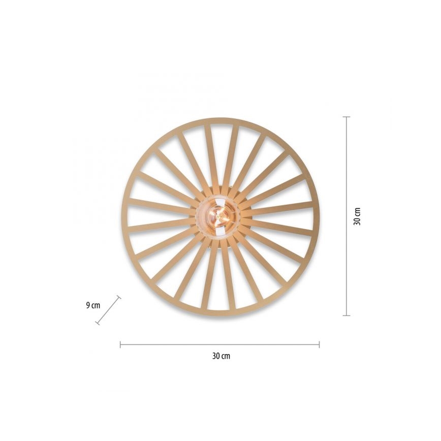 JUST LIGHT. 15635-60 - Mennyezeti lámpa SPIKE 1xE27/40W/230V átm. 30 cm réz