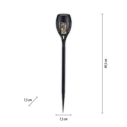 JUST LIGHT. 19106-18-3 - 3 db-os készlet LED napelemes lámpa FACKEL LED/0,24W/1,2V 200 mAh IP44 fekete