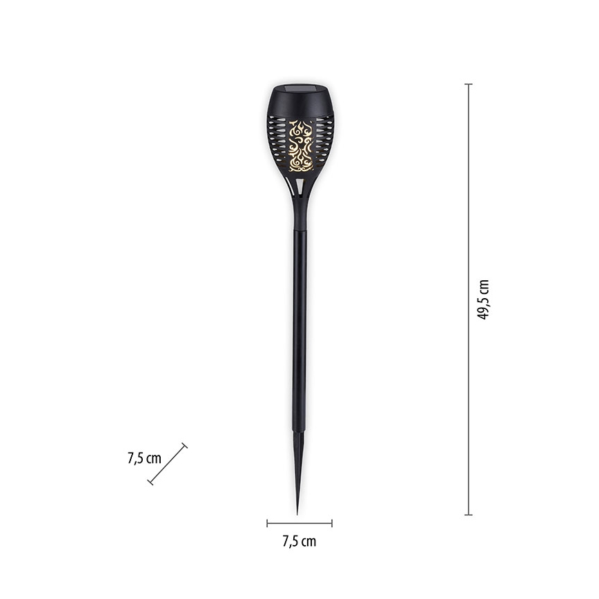 JUST LIGHT. 19106-18-3 - 3 db-os készlet LED napelemes lámpa FACKEL LED/0,24W/1,2V 200 mAh IP44 fekete