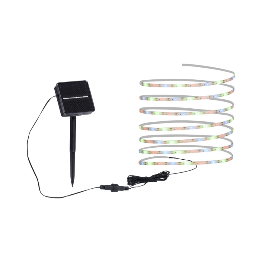 JUST LIGHT. 19971-18 - RGB LED napelemes szalag TEANIA LED/3,7V 5 m 1200 mAh IP44 fekete
