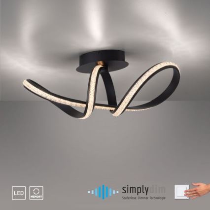 JUST LIGHT. 8475-18 - LED Dimmelhető felületre szerelhető csillár BRILLA LED/29W/230V fekete