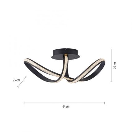 JUST LIGHT. 8475-18 - LED Dimmelhető felületre szerelhető csillár BRILLA LED/29W/230V fekete