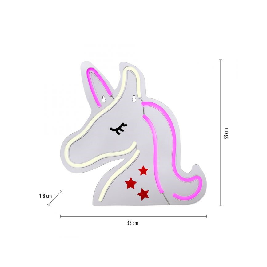 JUST LIGHT. 85025-70 - LED Neon fali dekoráció NEON LED/6,5W/5V unikornis