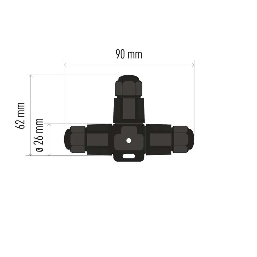 Kábelcsatlakozó T elágazó IP68