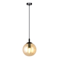Kábelcsillár COSMO 1xE14/10W/230V átm. 14 cm fekete/füstszínű bézs
