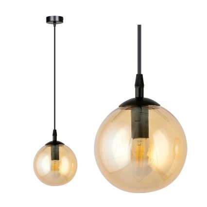 Kábelcsillár COSMO 1xE14/10W/230V átm. 14 cm fekete/füstszínű bézs