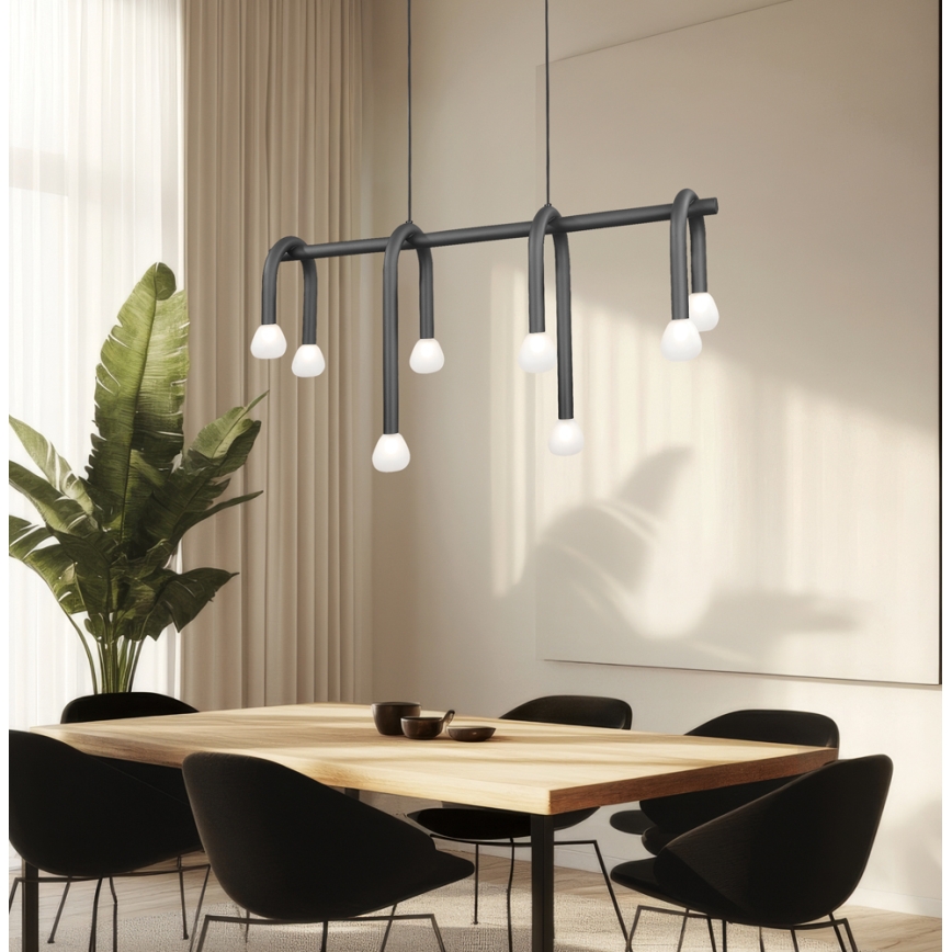 Kábelcsillár DELORI 8xG9/28W/230V fekete