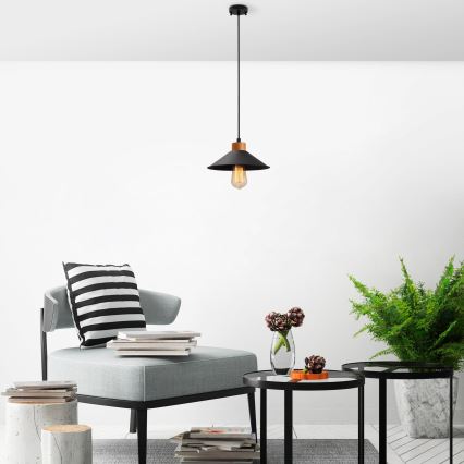 Kábelcsillár MANAVGAT 1xE27/40W/230V fekete/barna